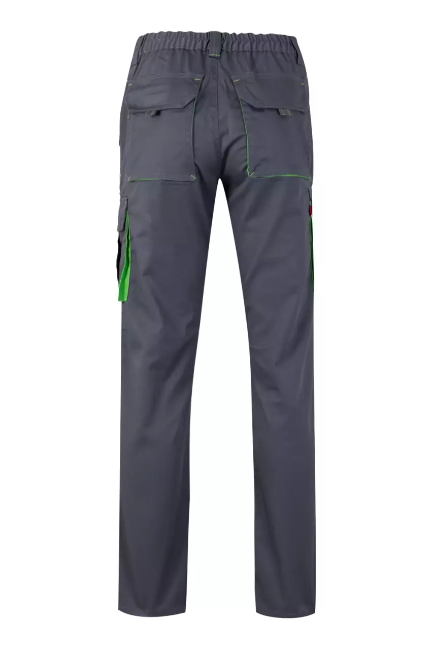 Velilla 103024S-08-25, Work Trousers, Grey/Lime Green, image 3, gallery thumbnail