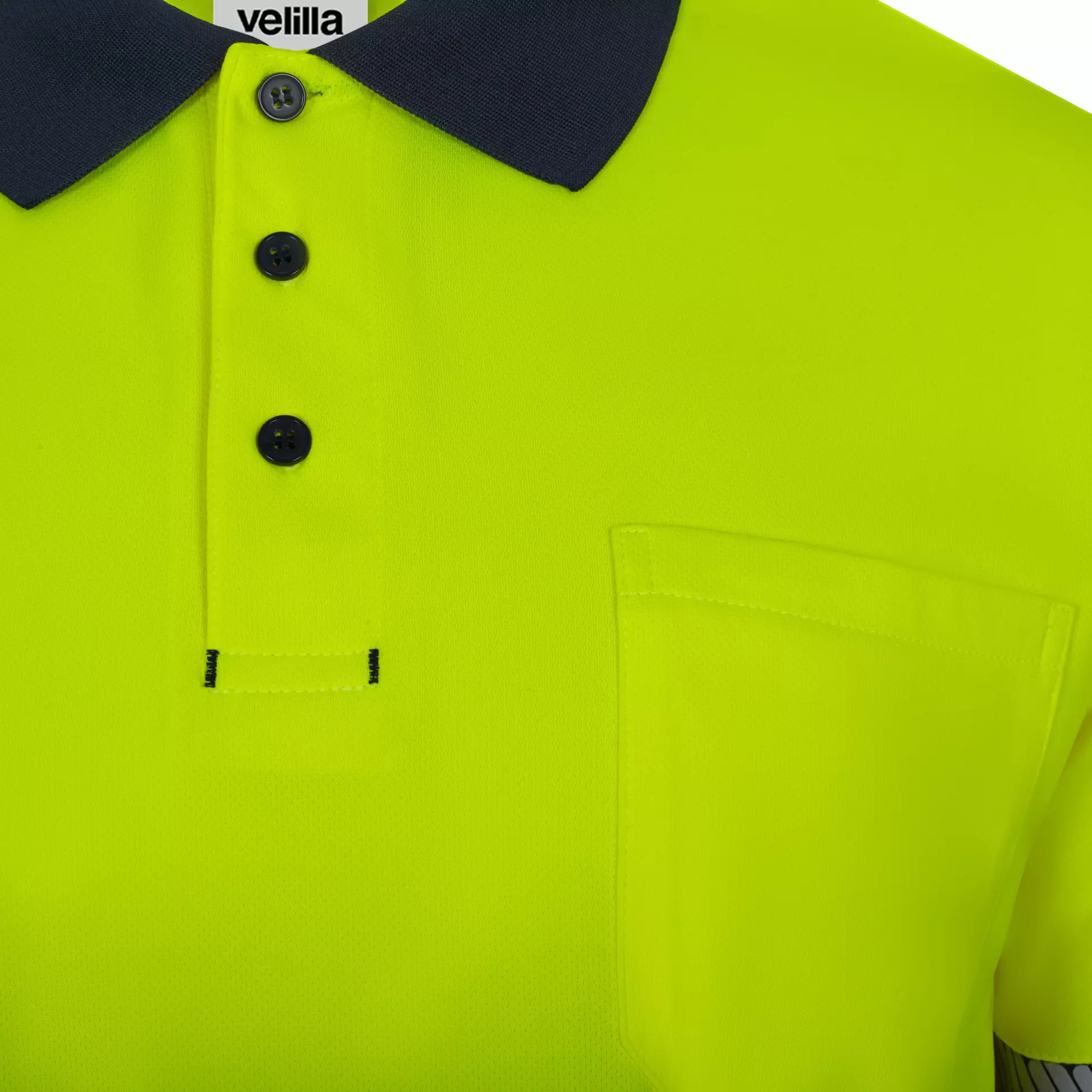 Velilla 305535-61-20-2, High-Vis Long Sleeved Polo Shirt, Size 4XL/5XL, Navy Blue/Hi-Vis Yellow, image 2