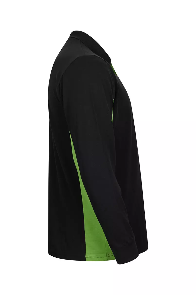 Velilla 105514-00-25, Long Sleeved Polo Shirt, Black/Lime Green, image 3