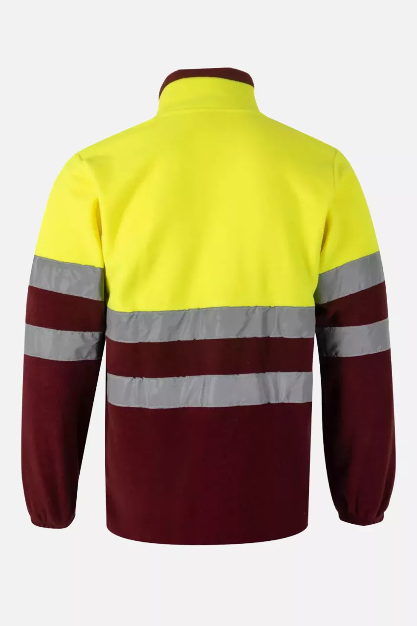 Velilla 183-18-20, High-Vis Fleece Jacket, Maroon/Hi-Vis Yellow, image 5, gallery thumbnail