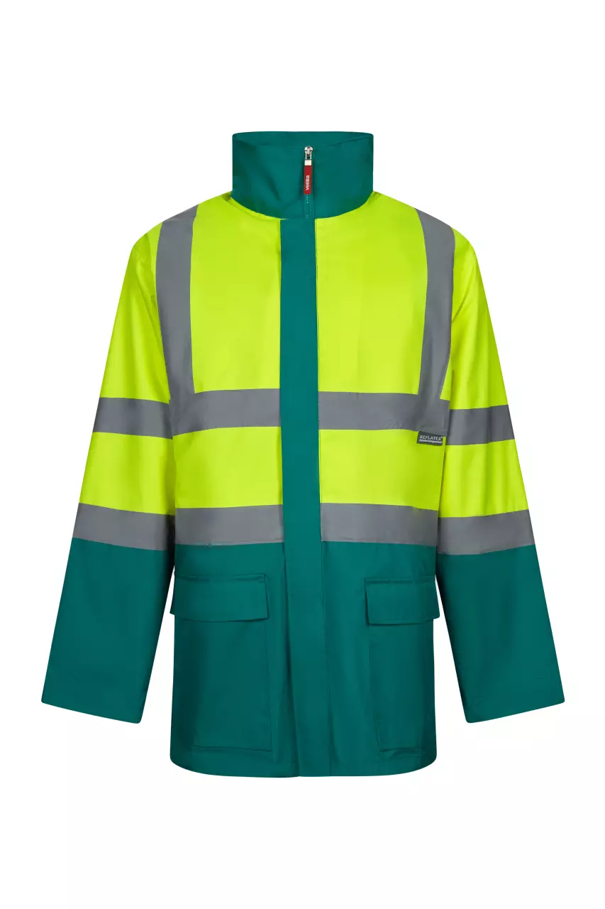 Velilla 306003-02-20, High-Vis Jacket, Green/Hi-Vis Yellow, image 1, gallery thumbnail