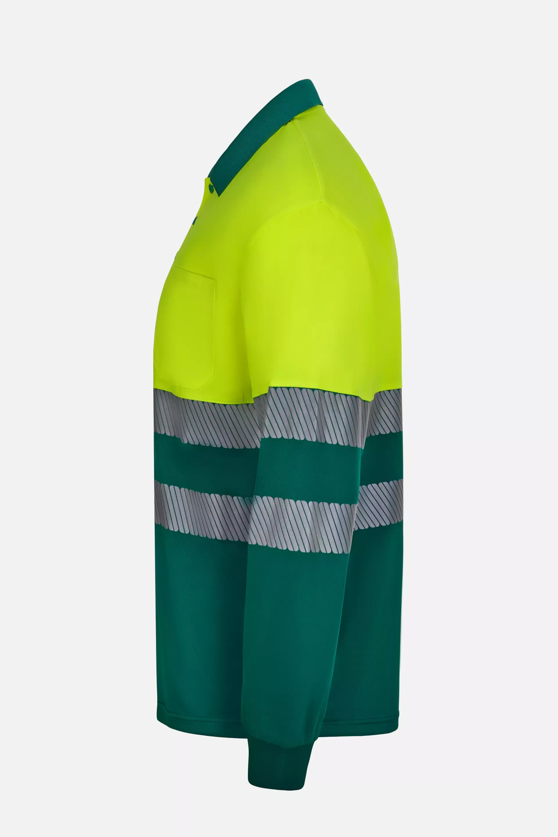 Velilla 305535-02-20-1, Warnschutz-Langarm-Poloshirt, Grün/Warngelb, image 2
