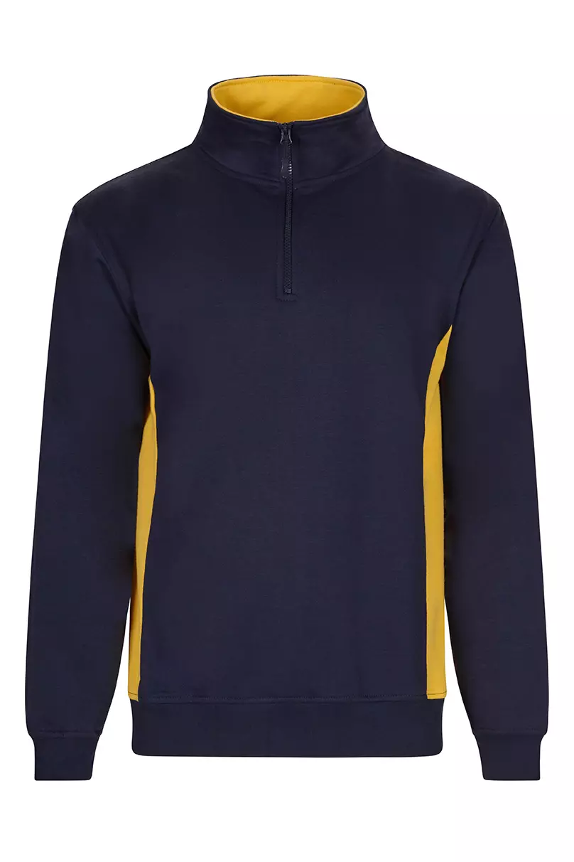 Velilla Work Sweatshirt, Navy Blue/Yellow