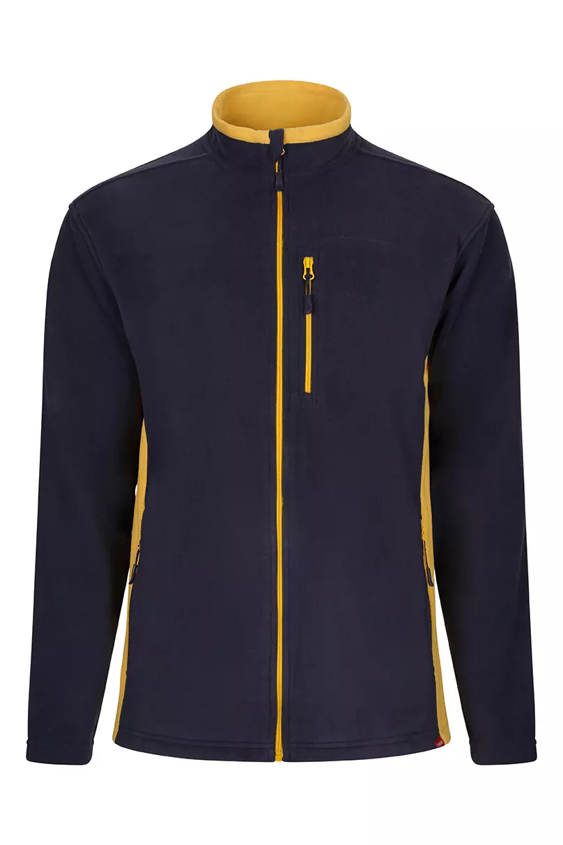 Velilla Fleece Jacket, Navy Blue/Yellow