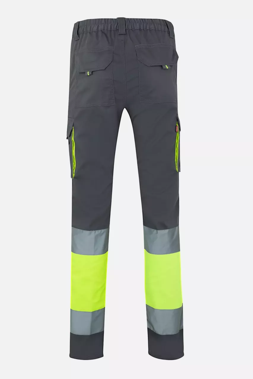 Velilla 303002S-08-20-2, High-Vis Work Trousers, Size 4XL/5XL, Grey/Hi-Vis Yellow, image 6, gallery thumbnail