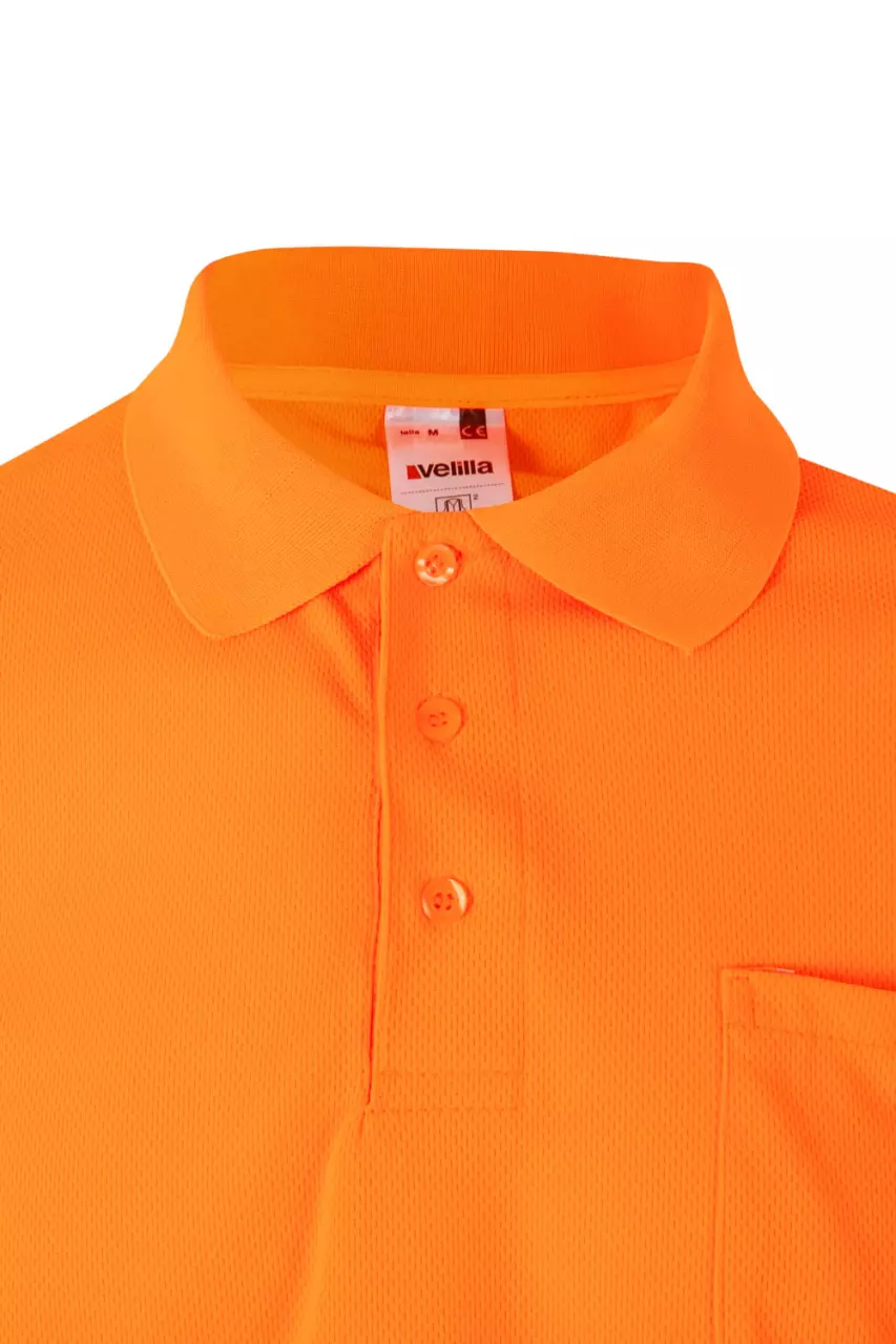 Velilla 174-19-2, High-Vis Polo Shirt, Size 4XL/5XL, Hi-Vis Orange, image 2, gallery thumbnail
