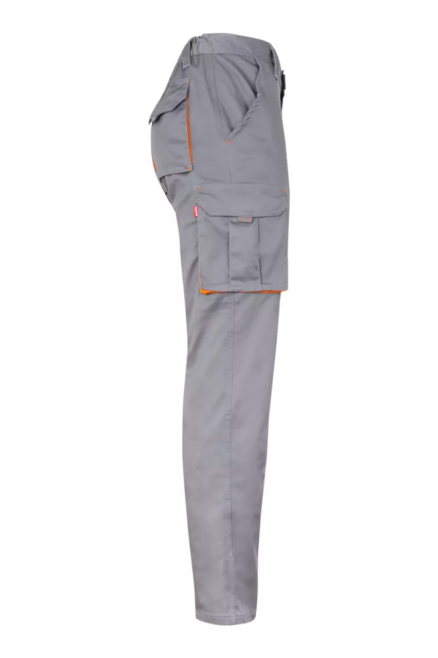 Velilla 103024S-08-16, Work Trousers, Grey/Orange, image 3, gallery thumbnail