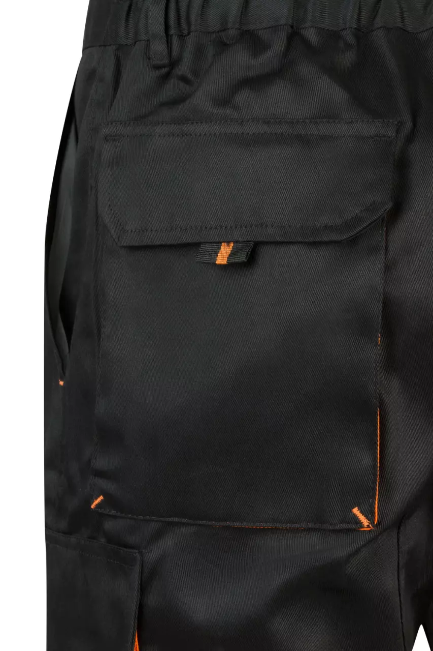 Velilla 103007-00-16, Work Shorts, Black/Orange, image 5, gallery thumbnail