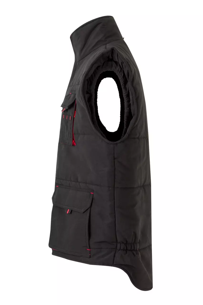 Velilla 205902-00-12, Wattierte Arbeitsweste, Schwarz/Rot, image 4, gallery thumbnail
