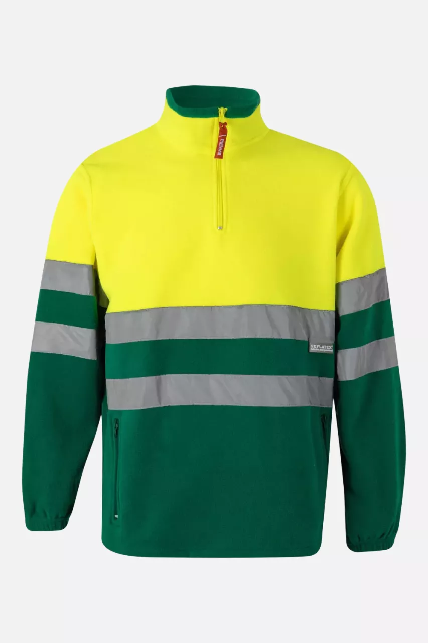 Velilla 0182-02-20, High-Vis Fleece Jacket, Green/Hi-Vis Yellow, image 1, gallery thumbnail