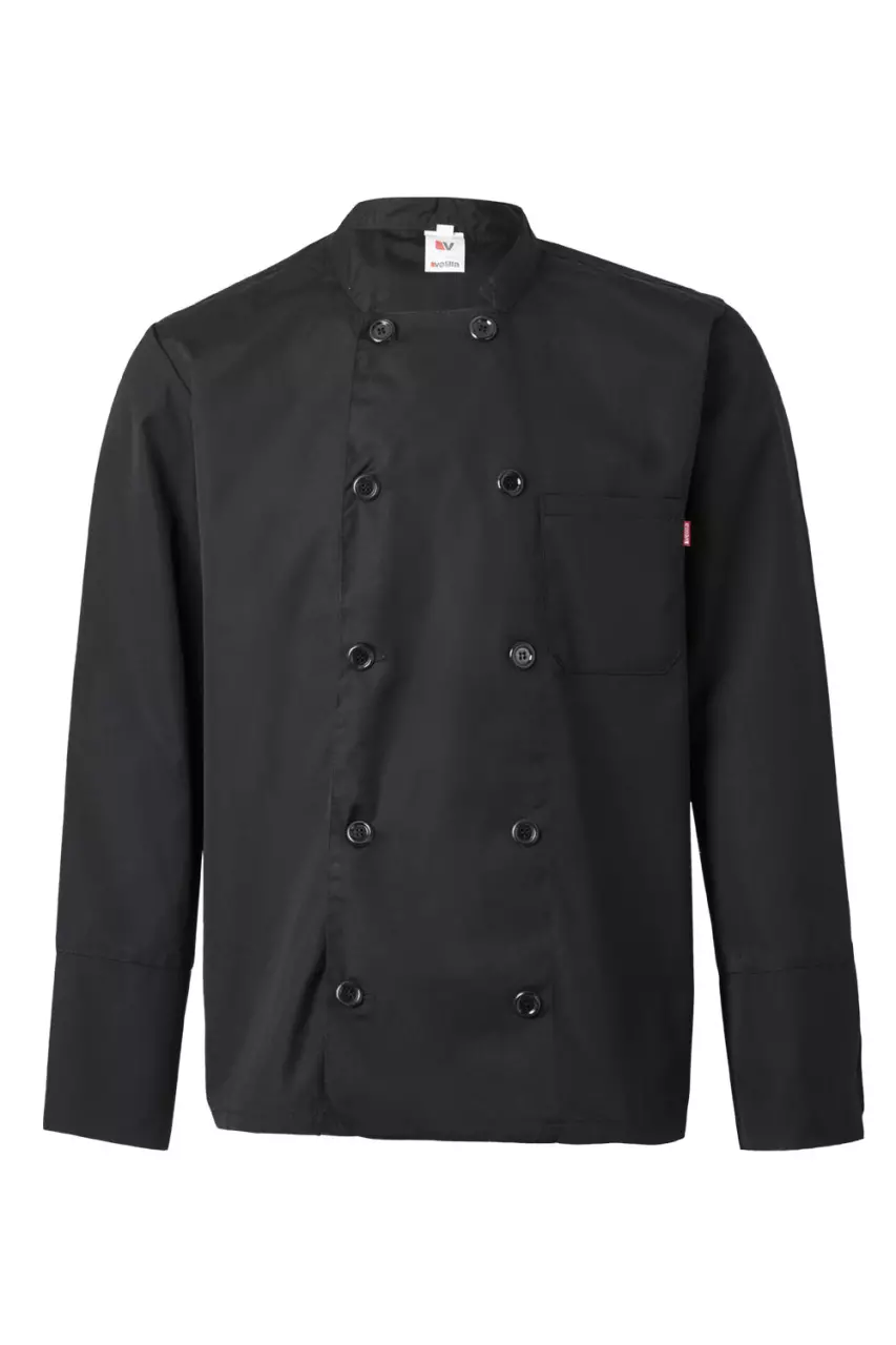 Velilla 434-00, Long Sleeved Chef Jacket, Black, image 1, gallery thumbnail