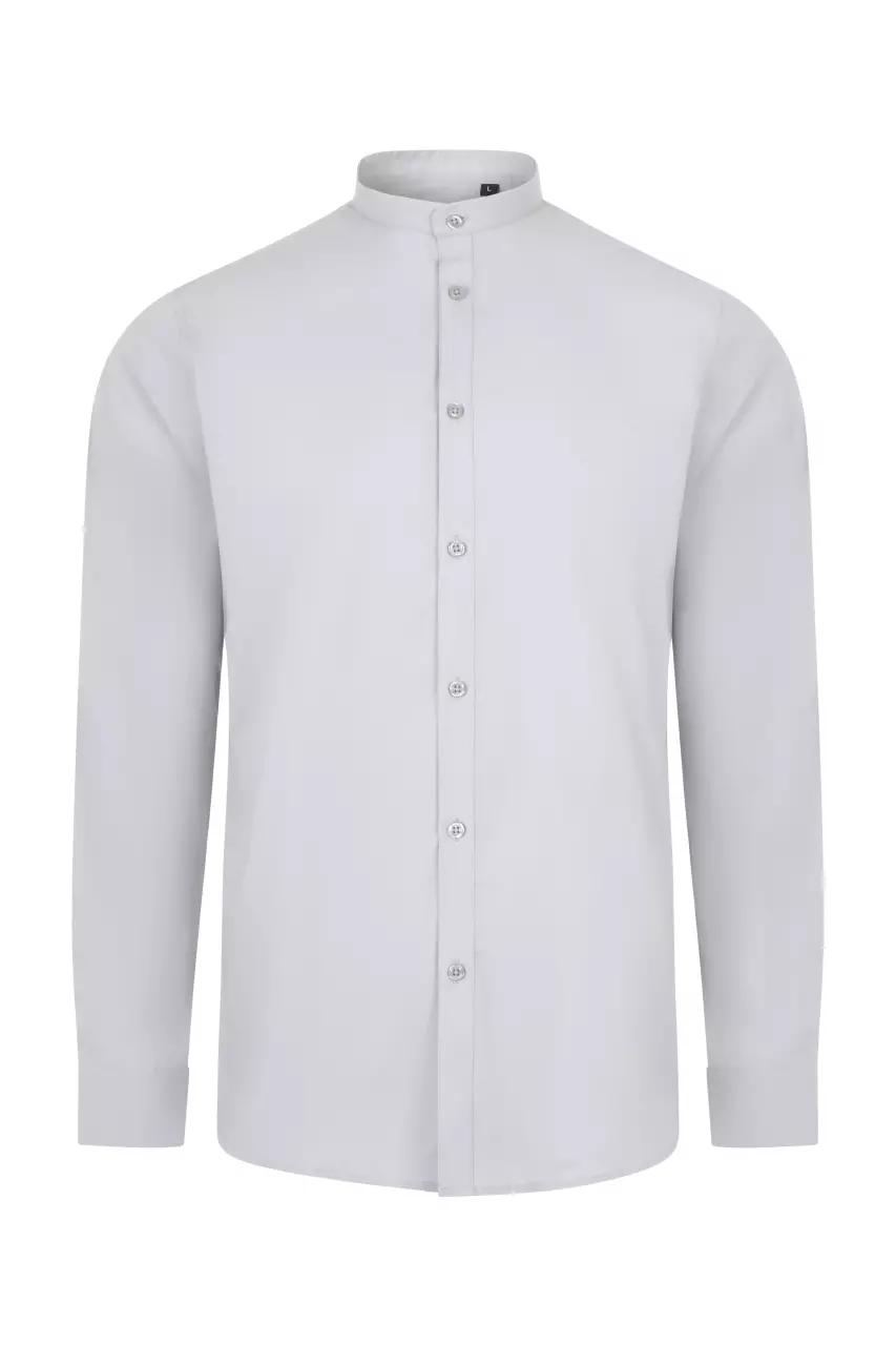 Velilla 405013S-58, Langarm-Arbeitshemd mit Stehkragen, Eisgrau, image 1, gallery thumbnail