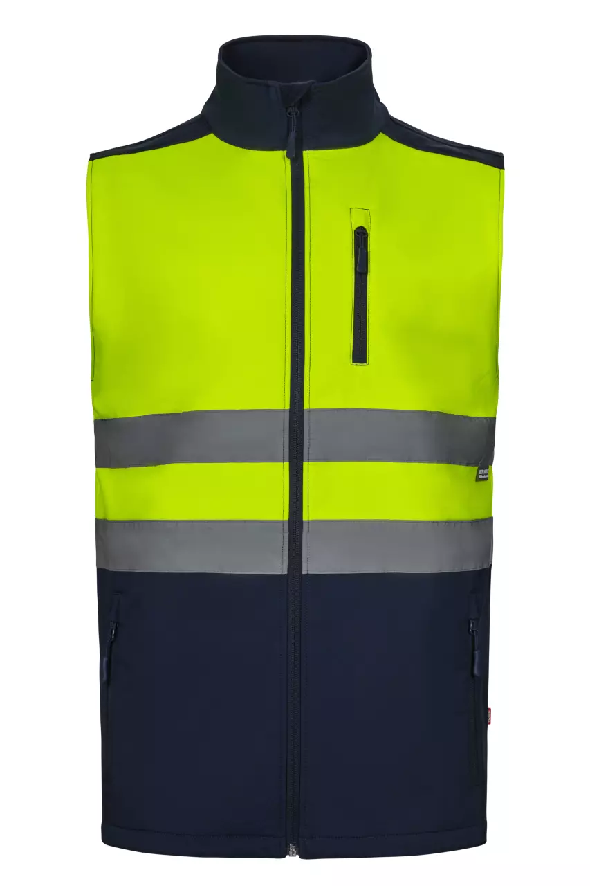 Velilla 305906-61-20-2, High-Vis Vest, Size 4XL/5XL, Navy Blue/Hi-Vis Yellow