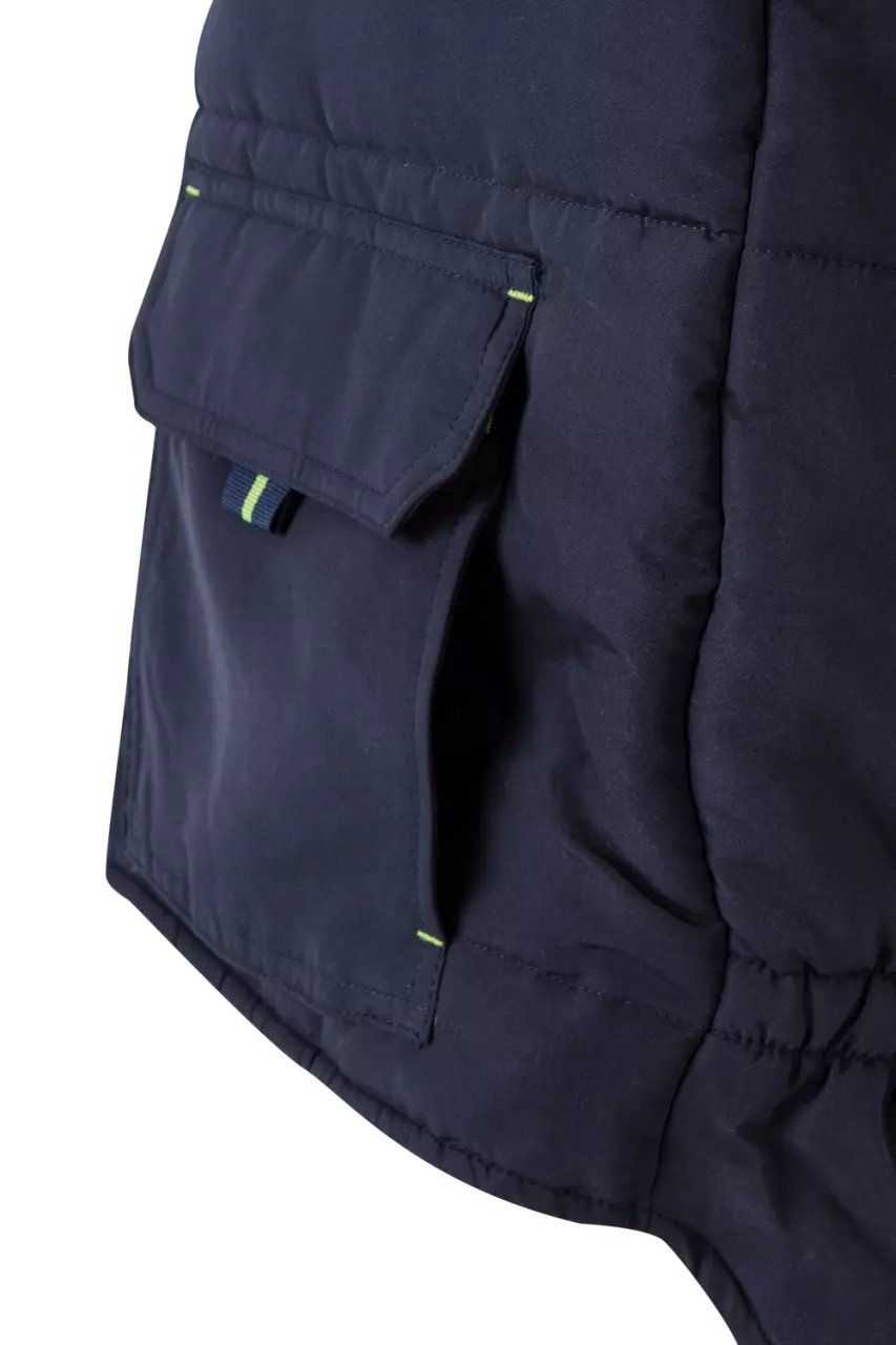 Velilla 205902-61-25, Padded Work Vest, Navy Blue/Lime Green, image 4, gallery thumbnail