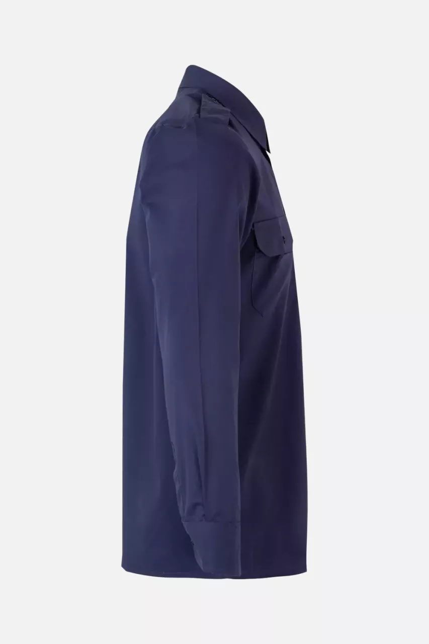 Velilla 530-01, Long Sleeved Work Shirt, Marine Blue, image 4, gallery thumbnail