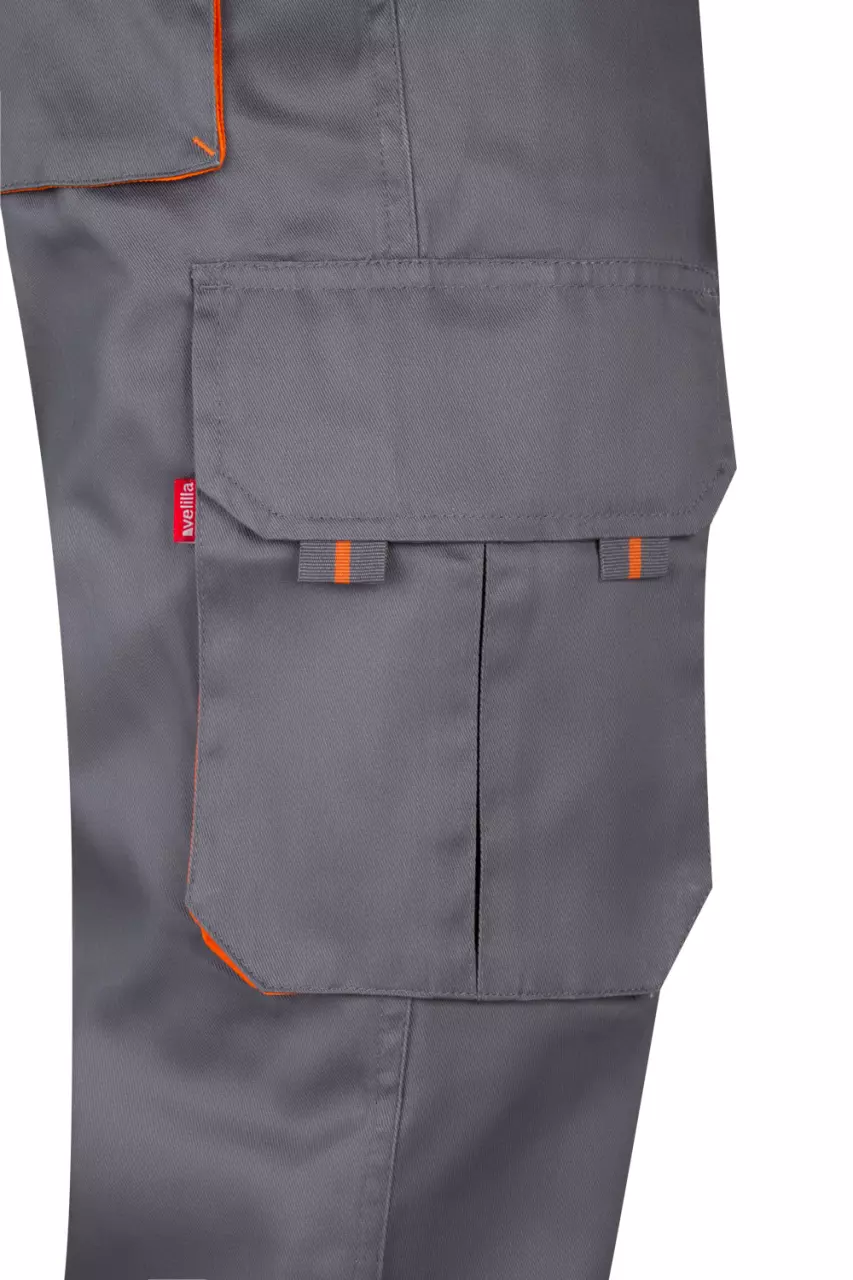 Velilla 103004-08-16, Work Trousers, Grey/Orange, image 5, gallery thumbnail