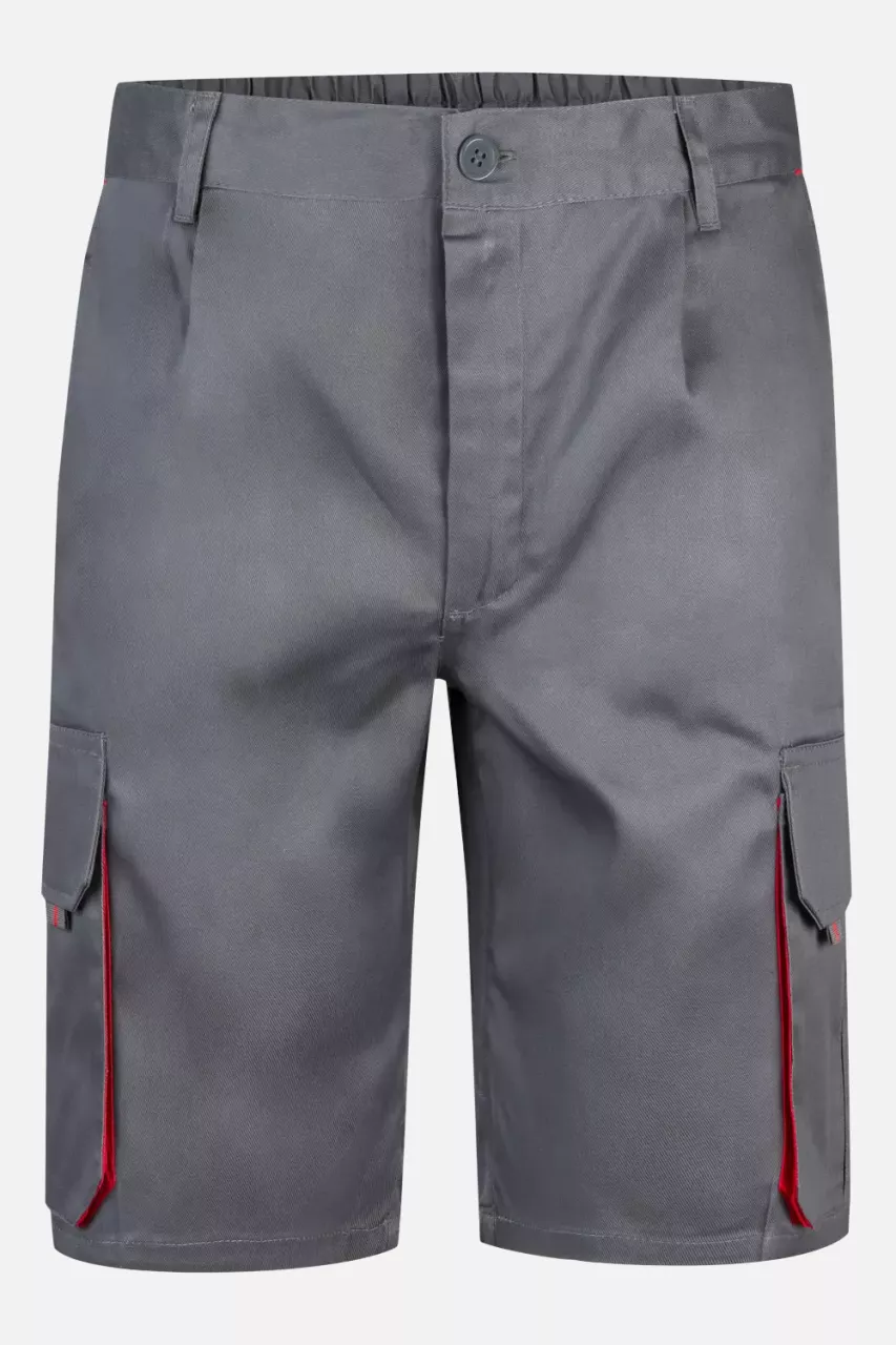 Velilla 103007-08-12, Work Shorts, Grey/Red, image 1, gallery thumbnail
