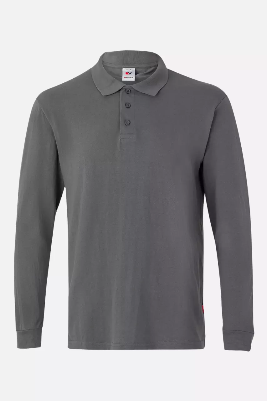 Velilla 105503-08, Long Sleeved Polo Shirt, Grey, image 1, gallery thumbnail