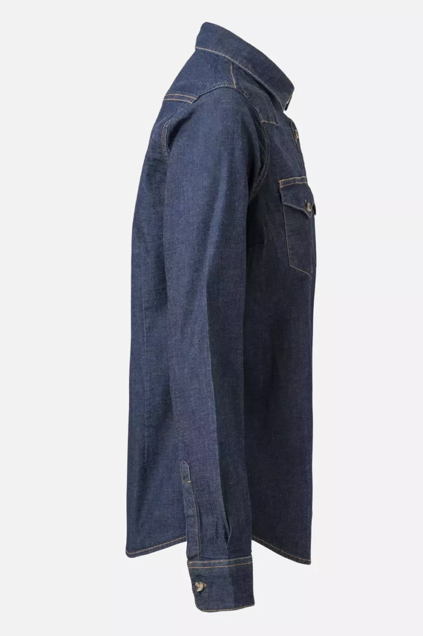 Velilla 405007S-63, Denim Work Shirt, Blue Denim, image 6, gallery thumbnail
