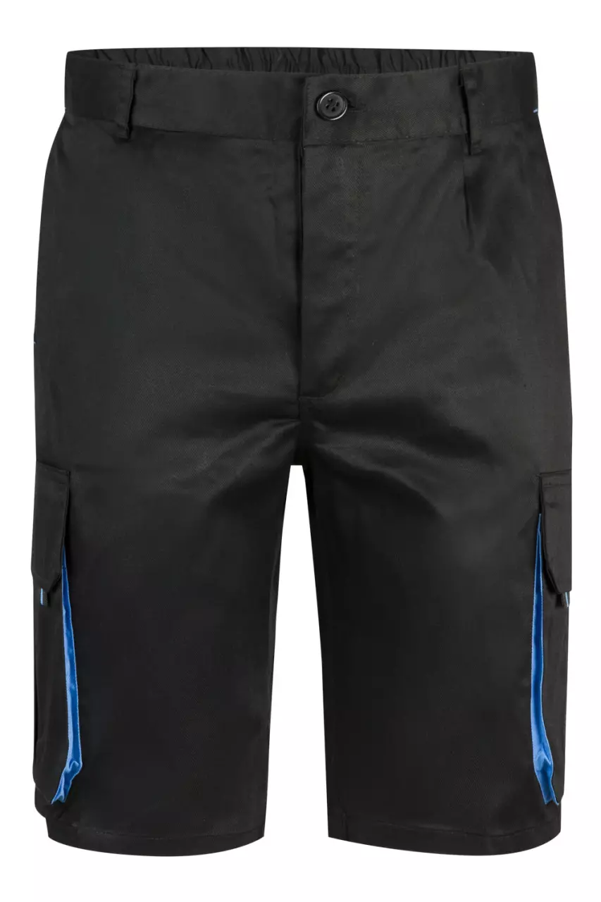 Velilla 103007-00-05, Work Shorts, Black/Sky Blue