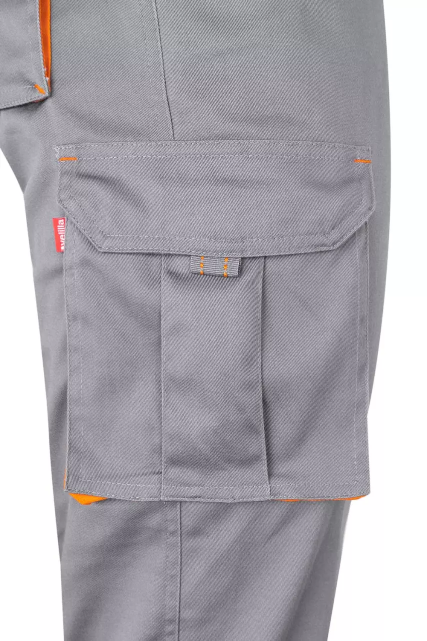 Velilla 103024S-08-16, Work Trousers, Grey/Orange, image 2, gallery thumbnail