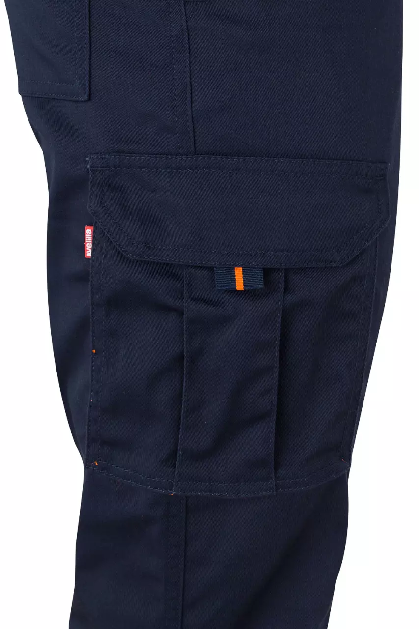 Velilla 303002S-61-19-2, High-Vis Work Trousers, Size 4XL/5XL, Navy Blue/Hi-Vis Orange, image 2, gallery thumbnail