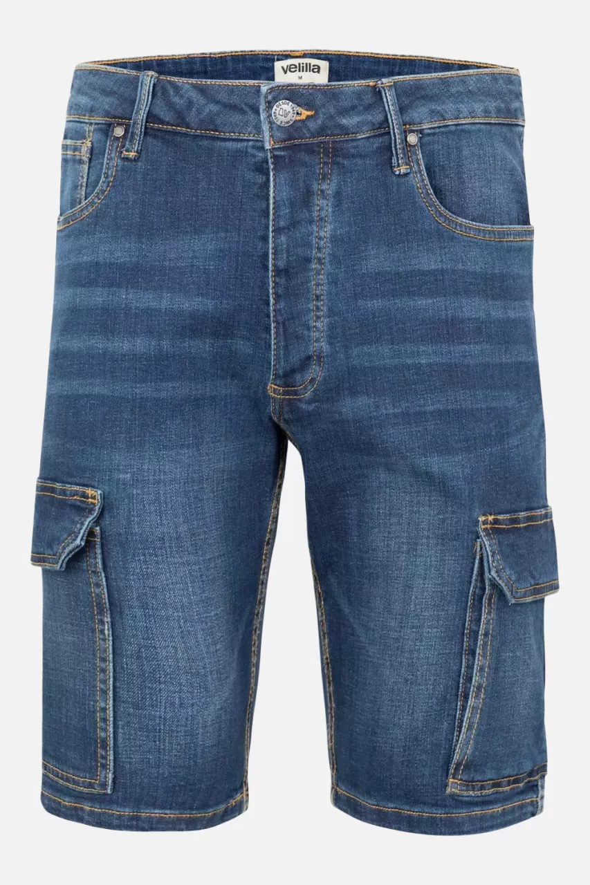Velilla 103017S-63, Work Shorts, Blue Denim, image 1, gallery thumbnail