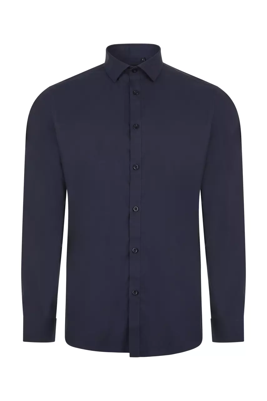 Velilla Long Sleeved Work Shirt, Navy Blue