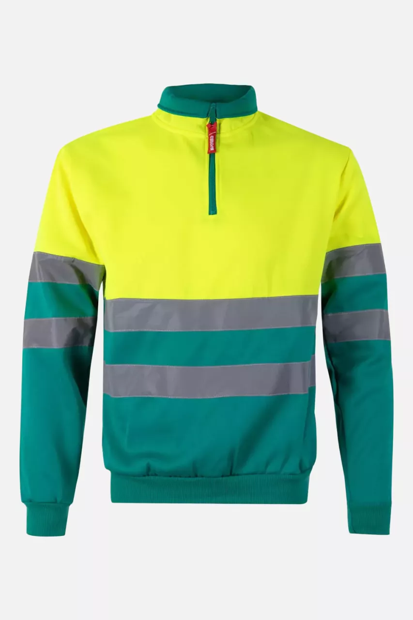 Velilla 305701-02-20, Warnschutz-Sweatshirt, Grün/Warngelb, image 1, gallery thumbnail