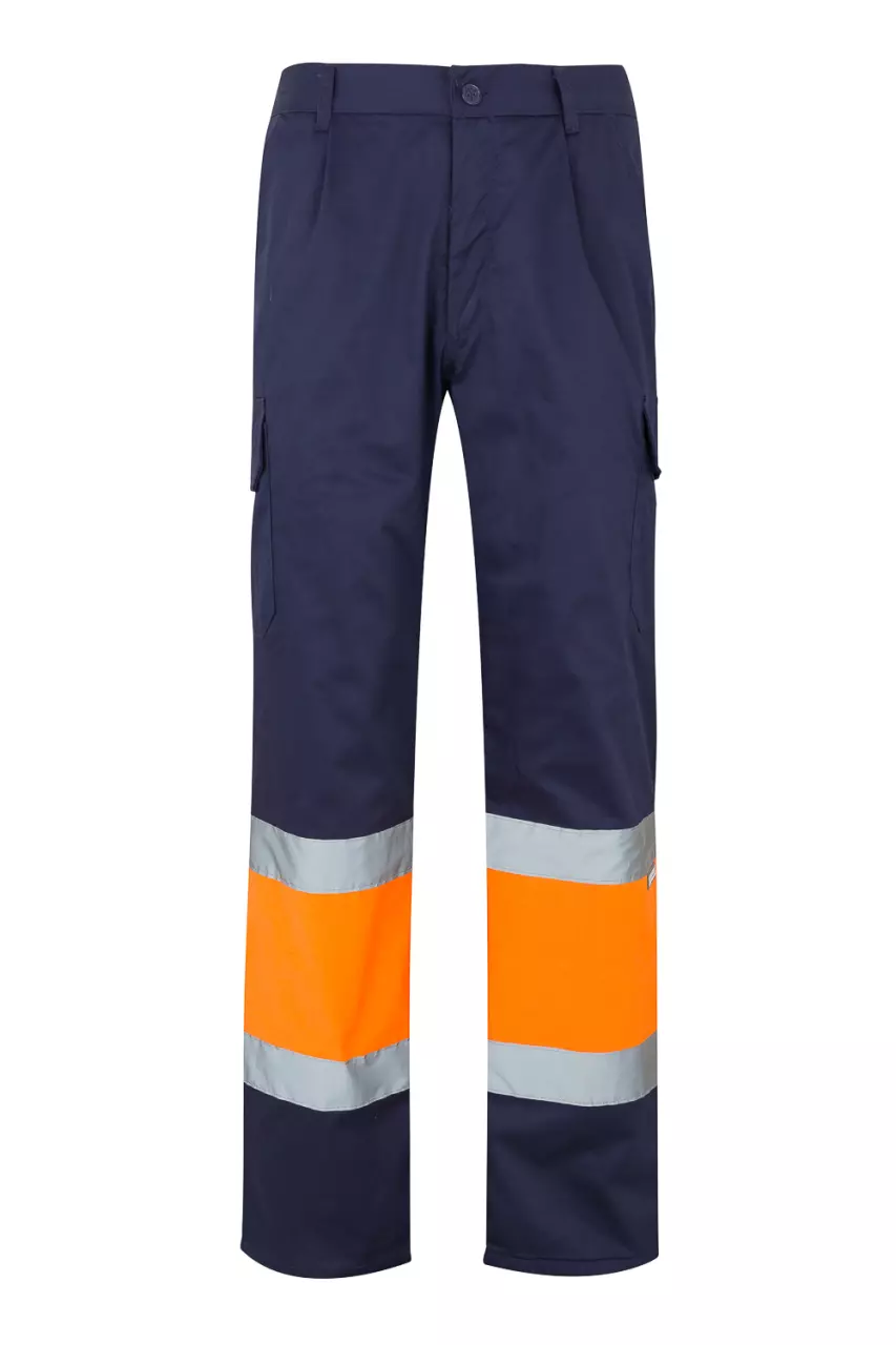 Velilla 0157-01-19, Warnschutz-Hose, Marineblau/Warnschutz-Orange