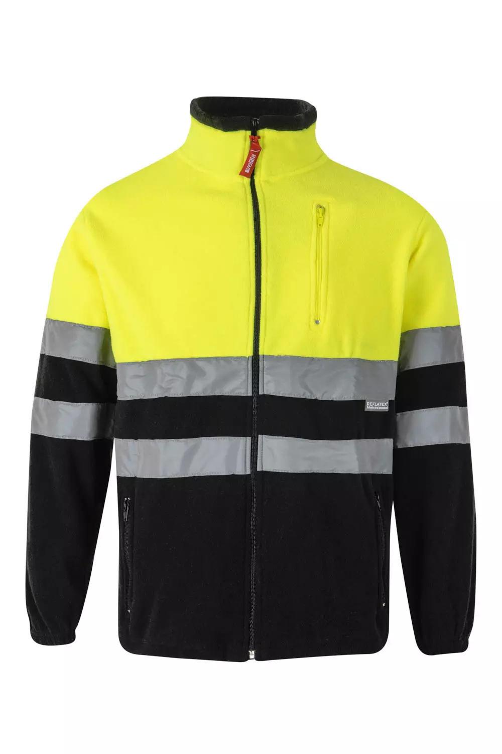 Velilla 183-00-20, High-Vis Fleece Jacket, Black/Hi-Vis Yellow