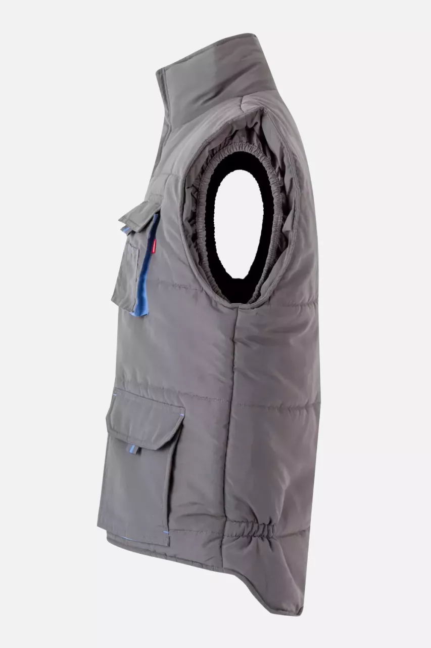 Velilla 205902-08-05, Padded Work Vest, Grey/Sky Blue, image 2, gallery thumbnail
