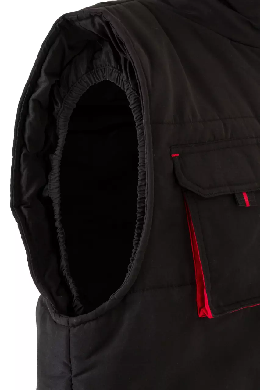 Velilla 205902-00-12, Wattierte Arbeitsweste, Schwarz/Rot, image 3, gallery thumbnail