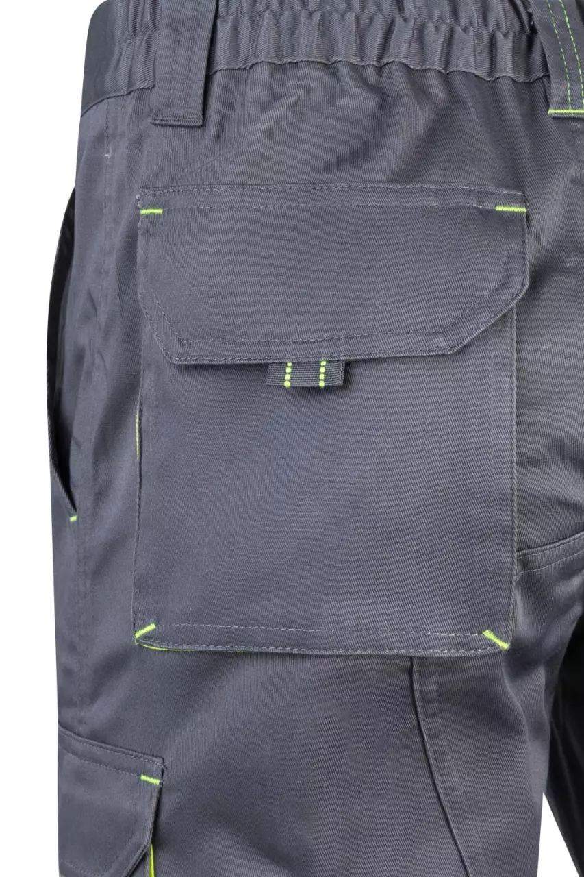 Velilla 103010S-08-20, Work Shorts, Grey/Hi-Vis Yellow, image 3, gallery thumbnail