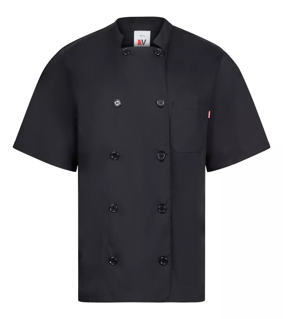 Velilla 405201-00, Short-Sleeved Chef Jacket, Black, image 1, gallery thumbnail