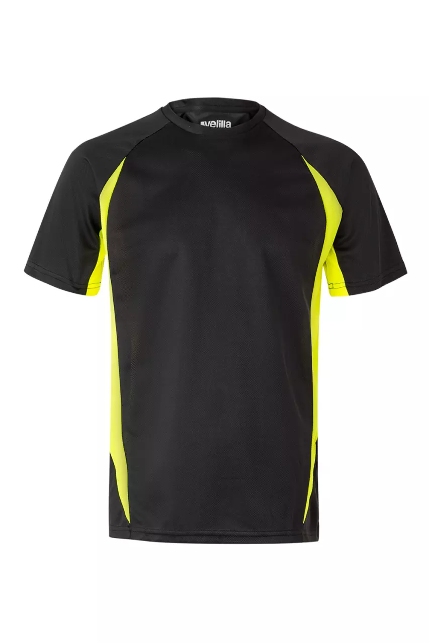 Velilla Work T-Shirt, Black/Hi-Vis Yellow