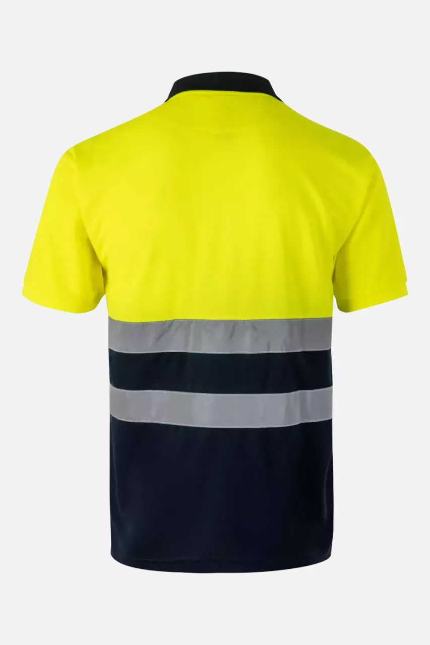 Velilla 305504-01-20, Warnschutz-Kurzarm-Poloshirt, Marineblau/Warngelb, image 5, gallery thumbnail