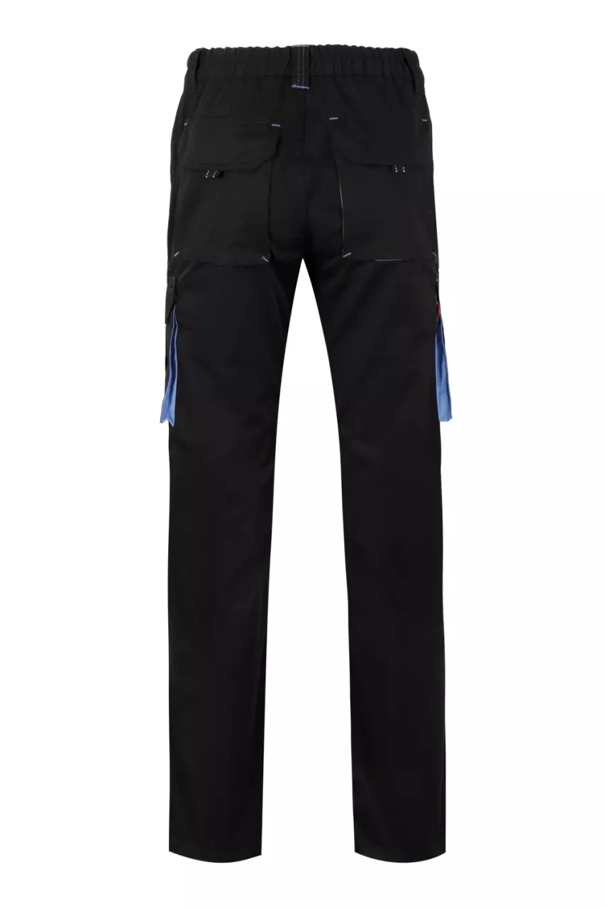 Velilla 103024S-00-05, Work Trousers, Black/Sky Blue, image 7, gallery thumbnail