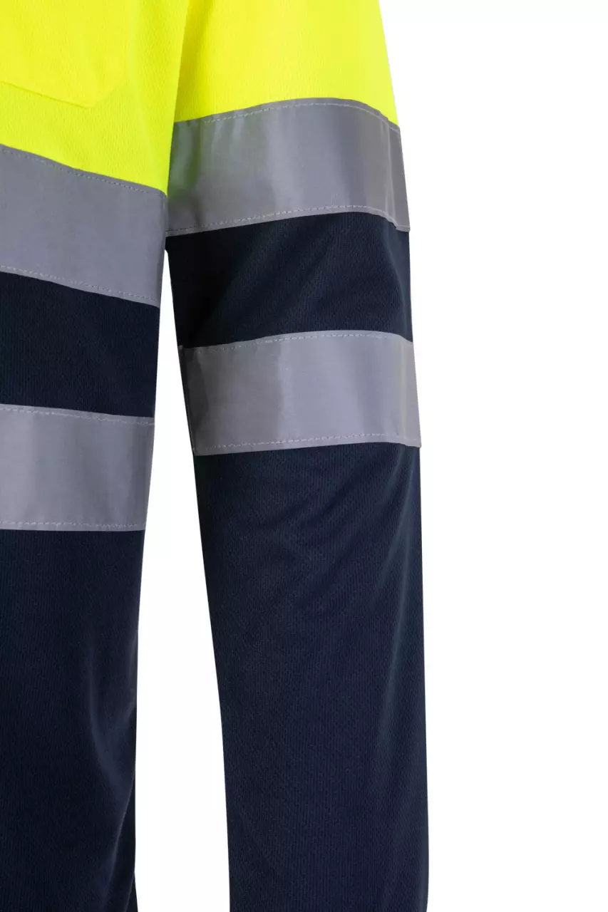 Velilla 305507-01-20, Warnschutz-Langarm-Poloshirt, Marineblau/Warngelb, image 3, gallery thumbnail