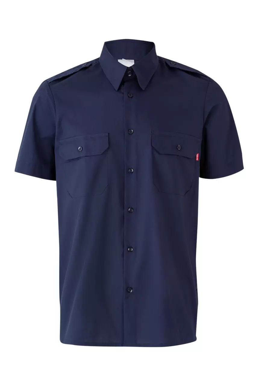 Velilla 532-01, Short-Sleeved Work Shirt, Marine Blue, image 1, gallery thumbnail