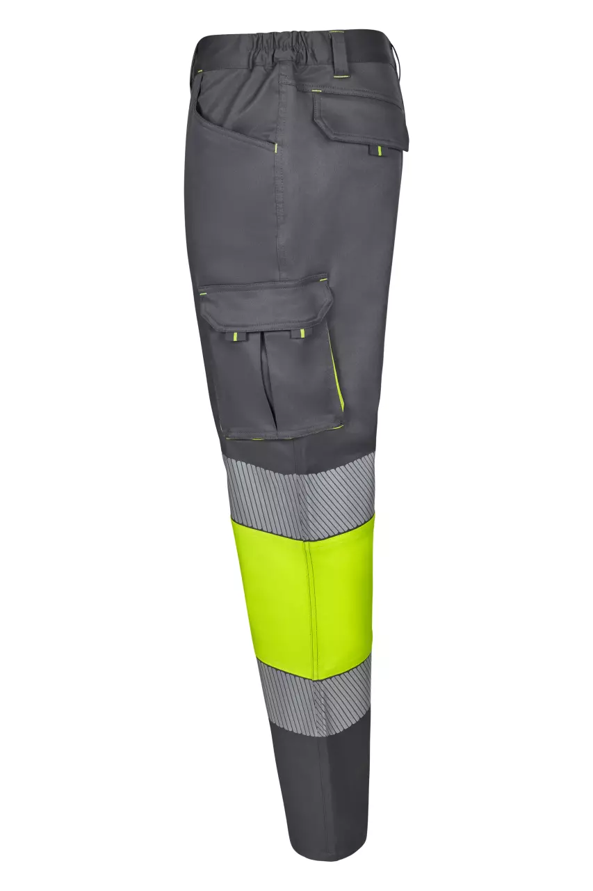 Velilla 303008S-08-20, High-Vis Work Trousers, Grey/Hi-Vis Yellow, image 2, gallery thumbnail
