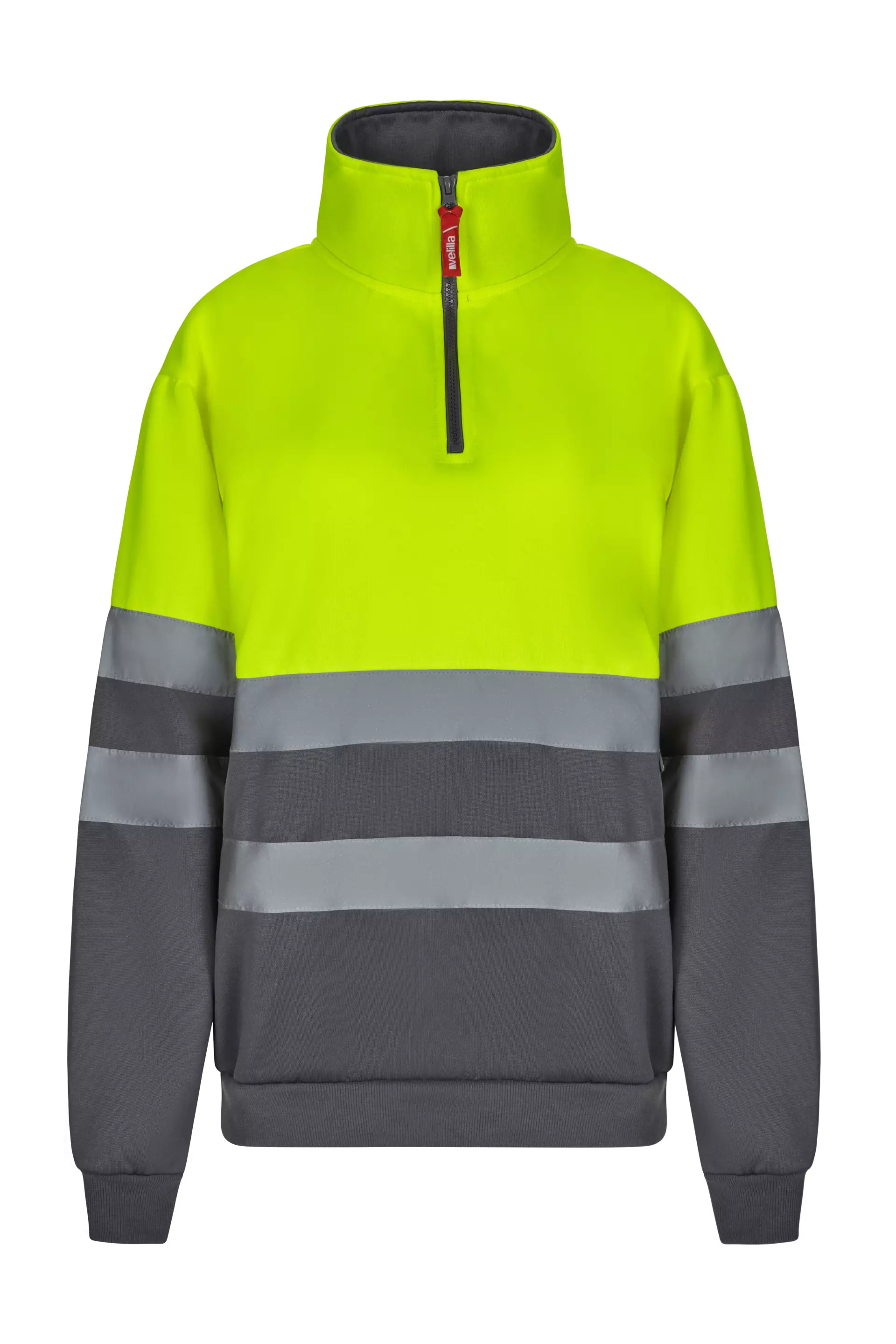 Velilla 305701-08-20-2, Warnschutz-Sweatshirt, Größe 4XL/5XL, Grau/Warngelb
