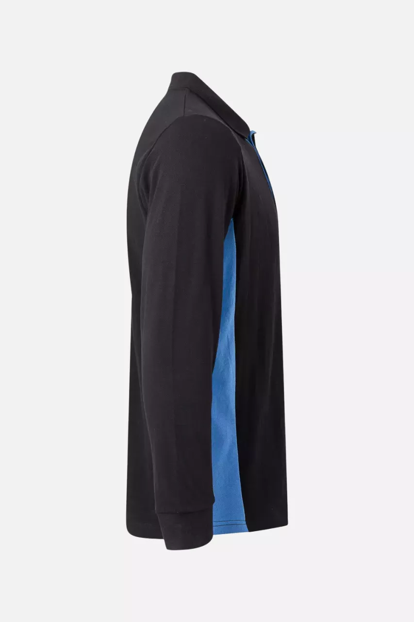 Velilla 105514-00-05, Polo Shirt, Black/Sky Blue, image 3, gallery thumbnail