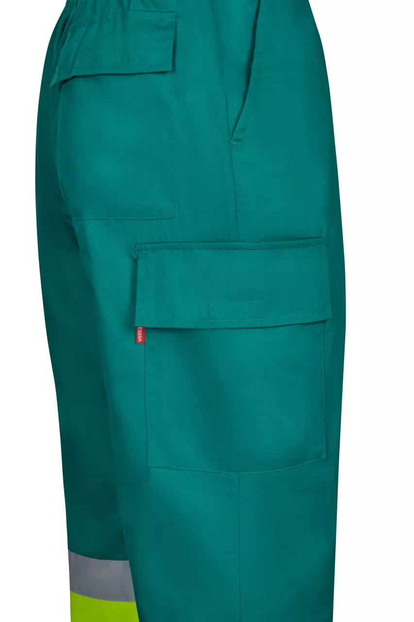Velilla 303003-02-20, High-Vis Work Trousers, Green/Hi-Vis Yellow, image 2, gallery thumbnail