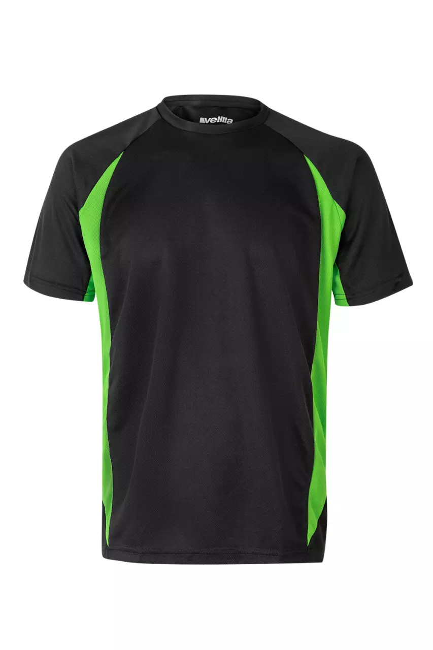 Velilla Work T-Shirt, Black/Lime Green