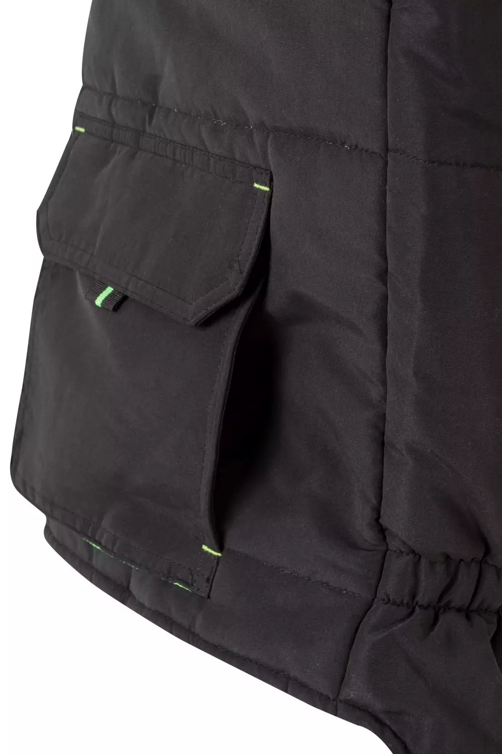 Velilla 205902-00-25, Padded Work Vest, Black/Lime Green, image 2