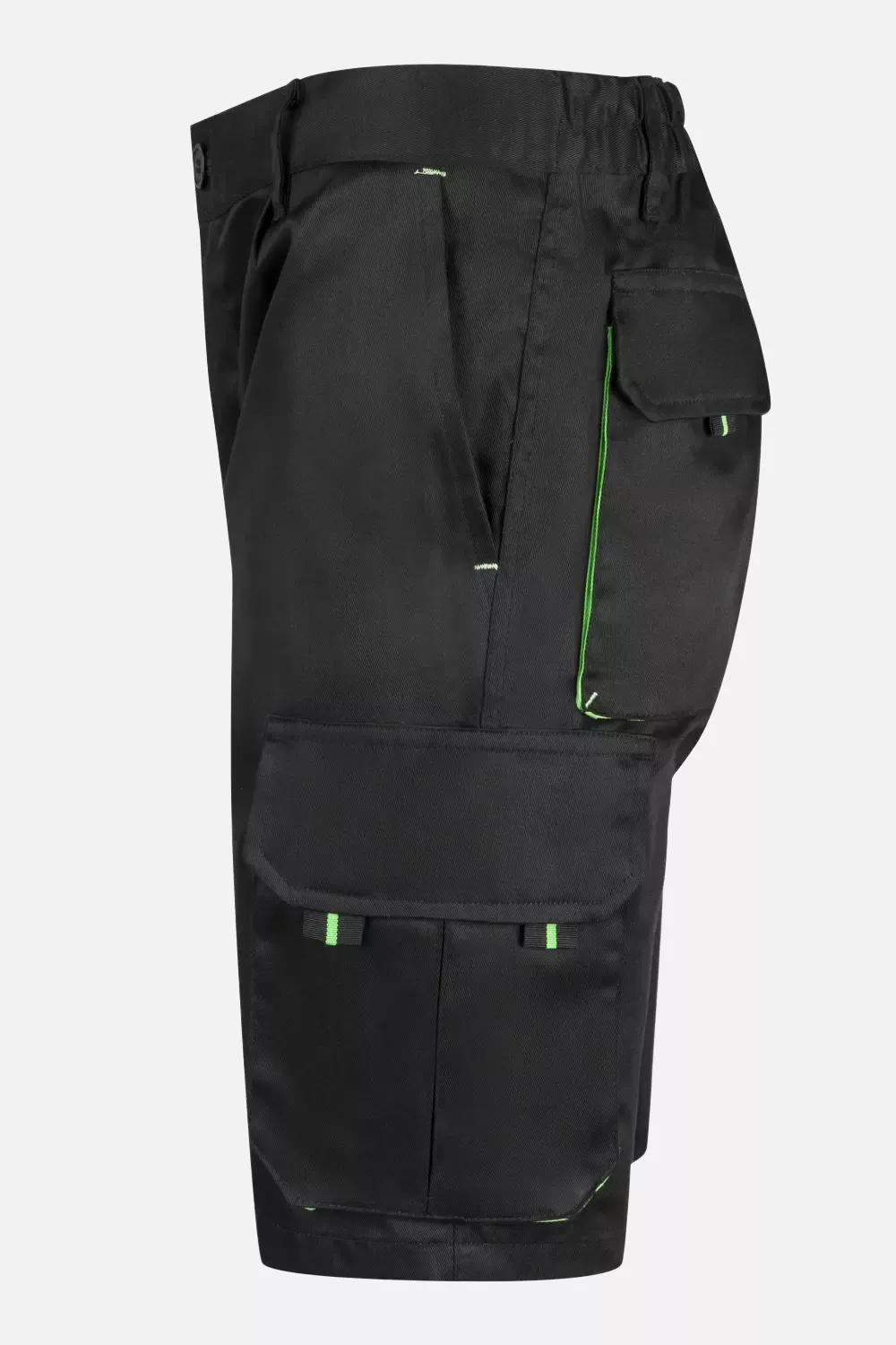 Velilla 103007-00-25, Work Shorts, Black/Lime Green, image 3
