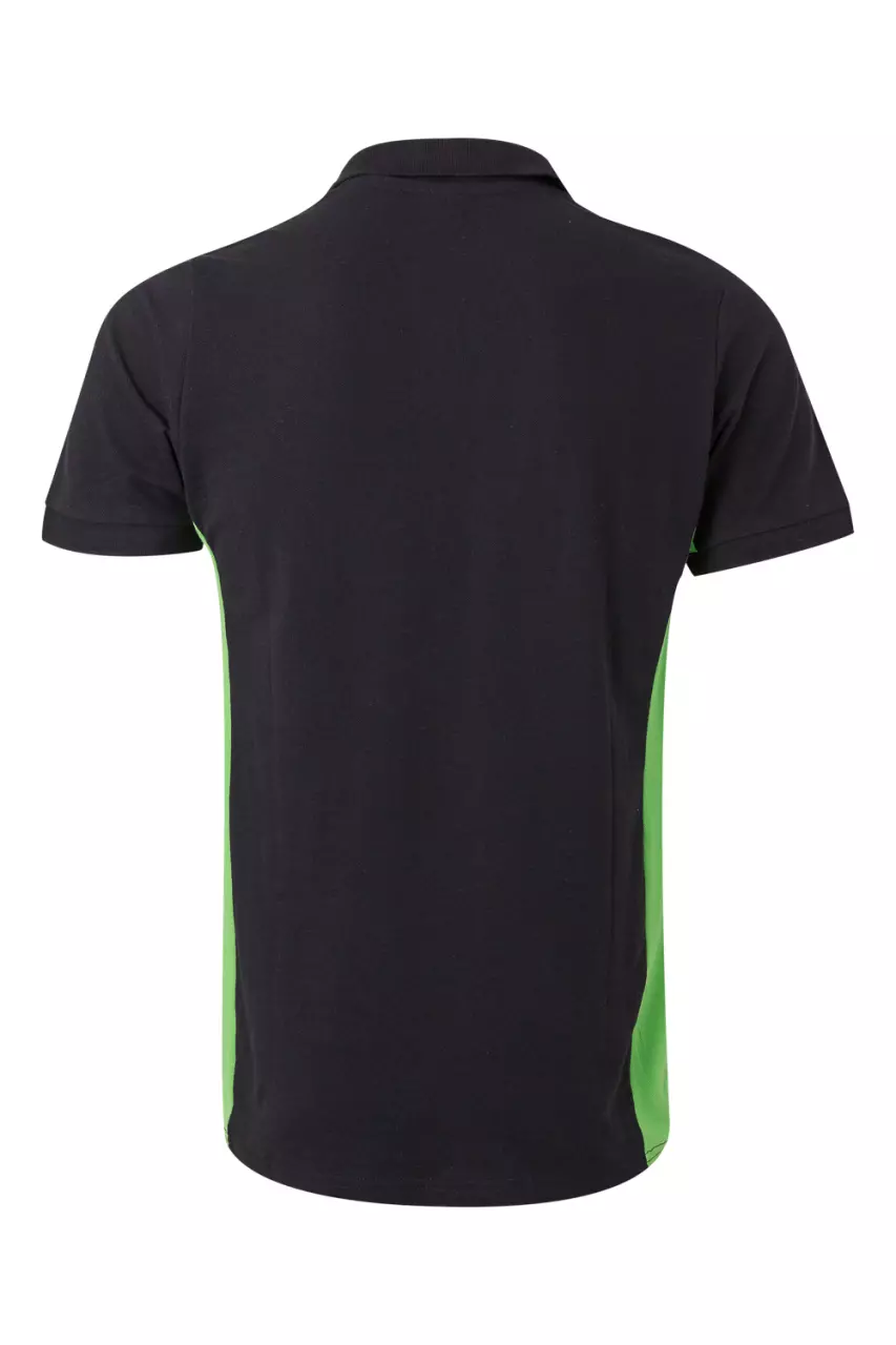 Velilla 105504-00-25, Polo Shirt, Black/Lime Green, image 2, gallery thumbnail