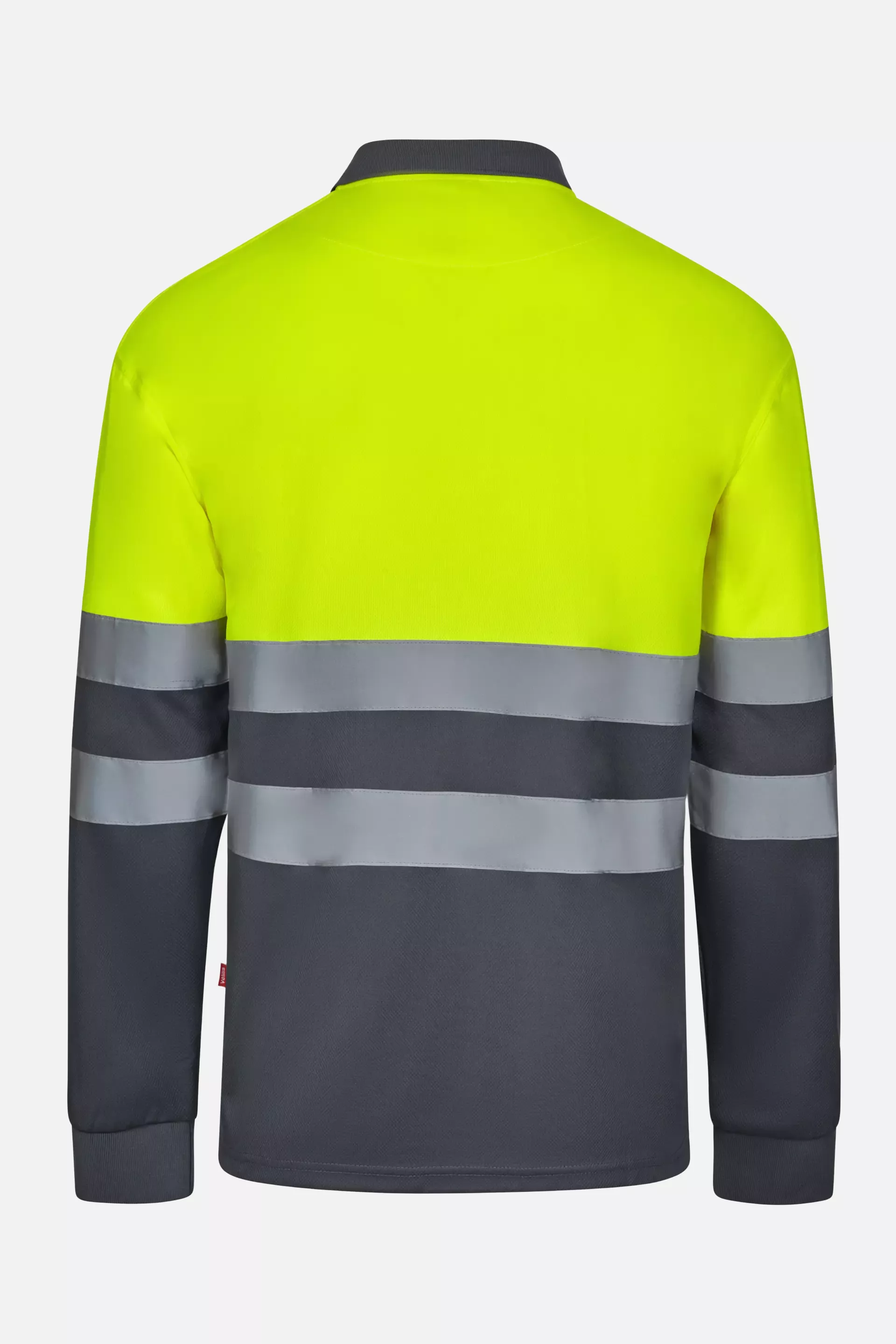 Velilla 305507-08-20, High-Vis Long Sleeved Polo Shirt, Grey/Hi-Vis Yellow, image 3