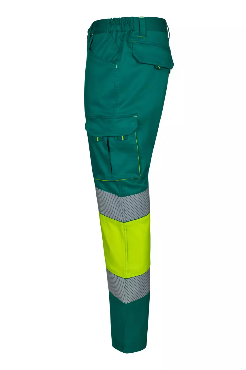 Velilla 303008S-02-20, High-Vis Work Trousers, Green/Hi-Vis Yellow, image 2, gallery thumbnail